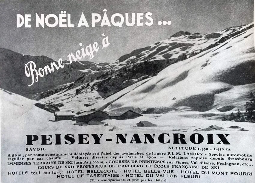 Publicité de 1937 (merci à Peisey-Info pour les archives) Image