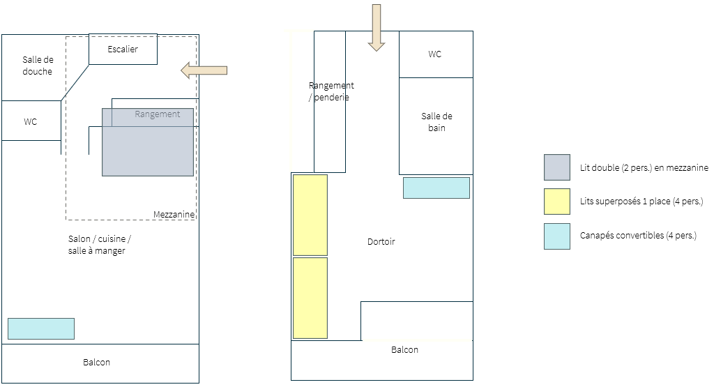 Plan des 2 studios Image